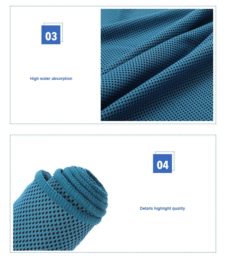 Custom Logo 30*80cm Microfiber Quick Dry Ice Cold Gym Arctic Sports Instant Cooling Towel Polyester Sweat Cool Sports Towels