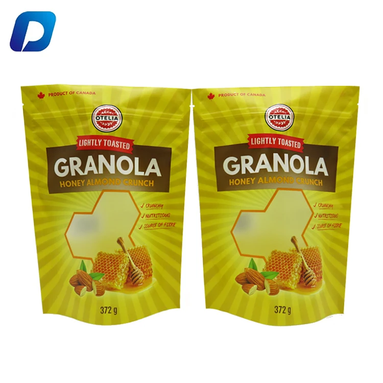 factory supplier edibles granola cereal oatmeal resealable snack food grade packaging bag