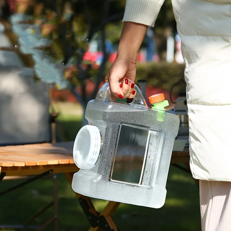 Outdoor Transparent Plastic Water Bucket Faucet Self-Driving Tour Mineral Pure Drinking Water Storage Tank for Car Camping