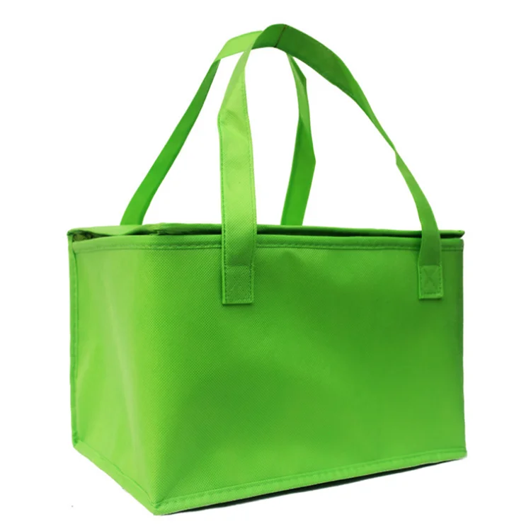 custom printed logo food delivery extra large insulated thermal non woven cooler bag