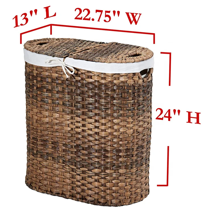 Home New Bamboo Wood round Clothes Storage Basket with Cover Cestas de Almacenamiento Laundry Hamper Wicker Material