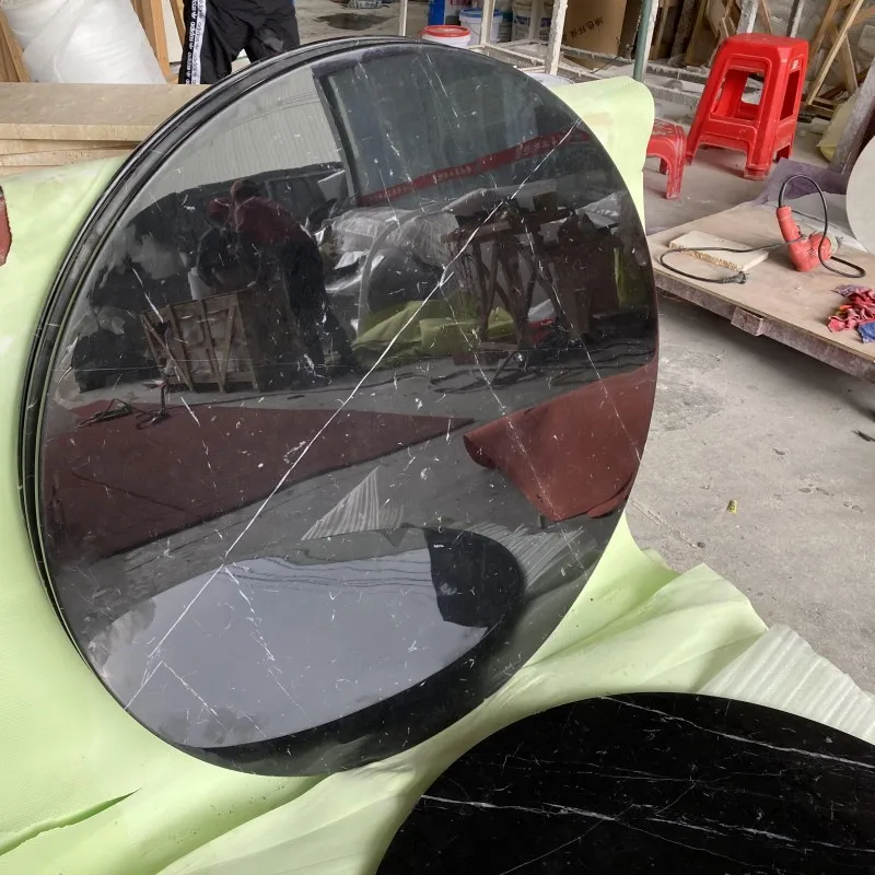 Wholesale Natural Black Marble Stone Desktops for Dining Table and Tea Table Other Furniture Accessories