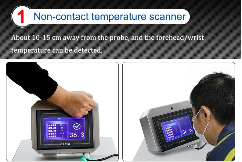 
High Sensitivity Temperature Detector, Portable Infrared Thermometer Auto Temperature Scanner Forehead 