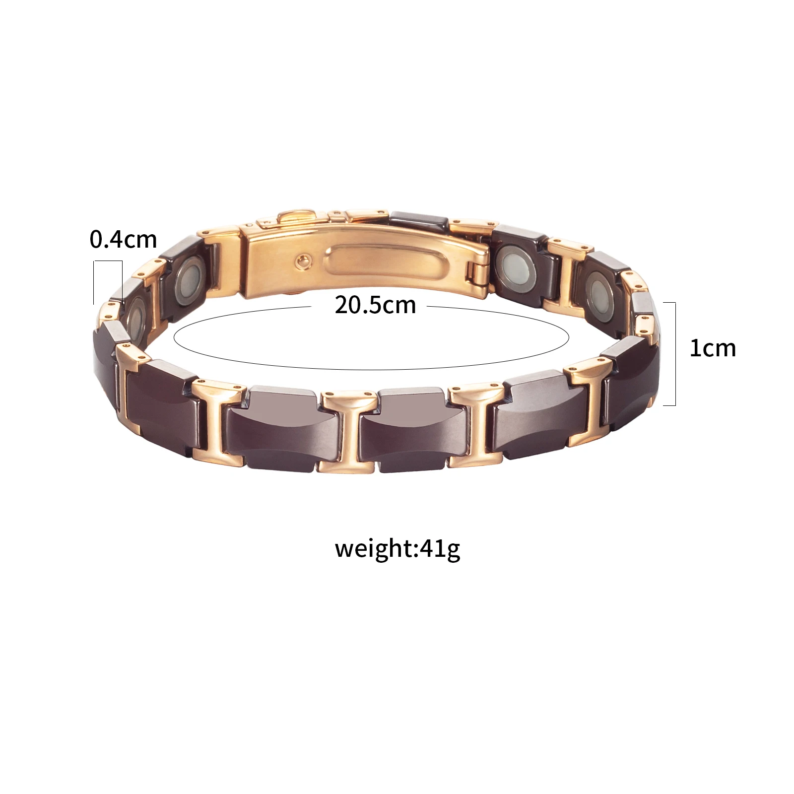 Energinox Rose Gold magnetic ionic health germanium black fashion X power energy bracelet