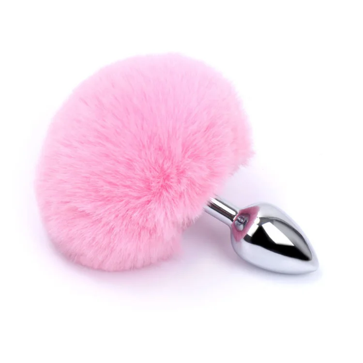 Adult Sex Toys Hair Ball Rabbit Tail Anal Plug Feather Pull Beads Metal Stainless Steel Anal Plug Unisex Backcourt Flirt Toys