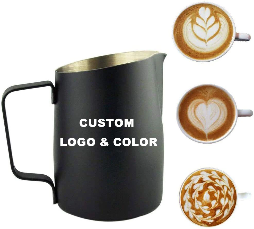 Custom logo 600ml 450ml milk frother jug stainless steel coffee latte art cup milk pitcher jug