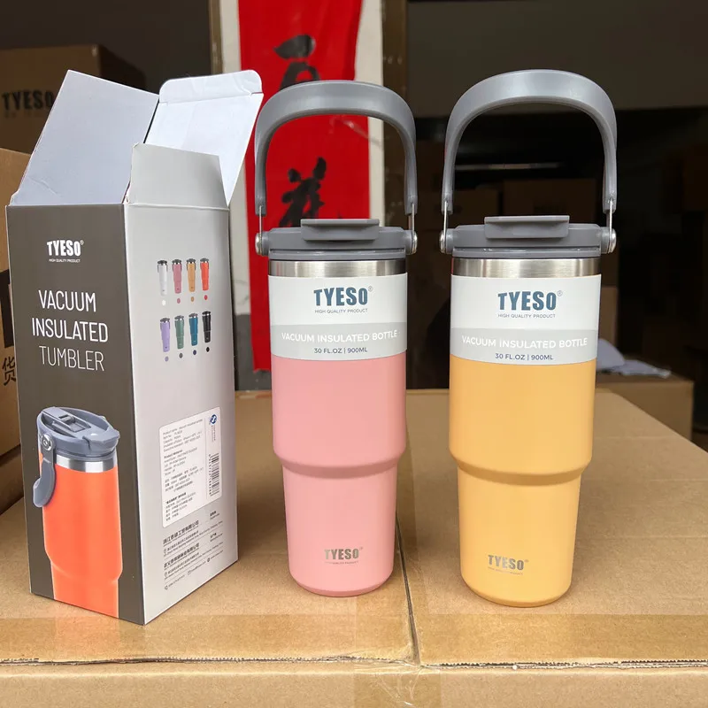 Factory Price Wholesale Ideas Classical Ice flow Flip Tumbler Stainless Steel Tumbler With Handle And Straw