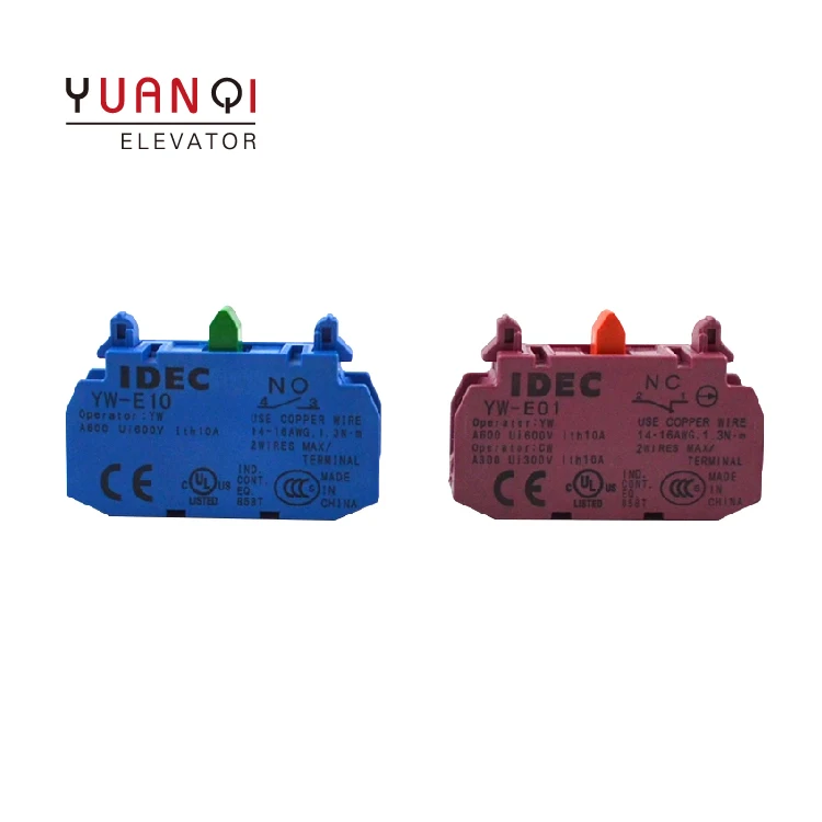 IDEC Button Contact YW-E01 YW-E10 Button Auxiliary Contact Switch Normally Closed Normally Open Elevator Accessories