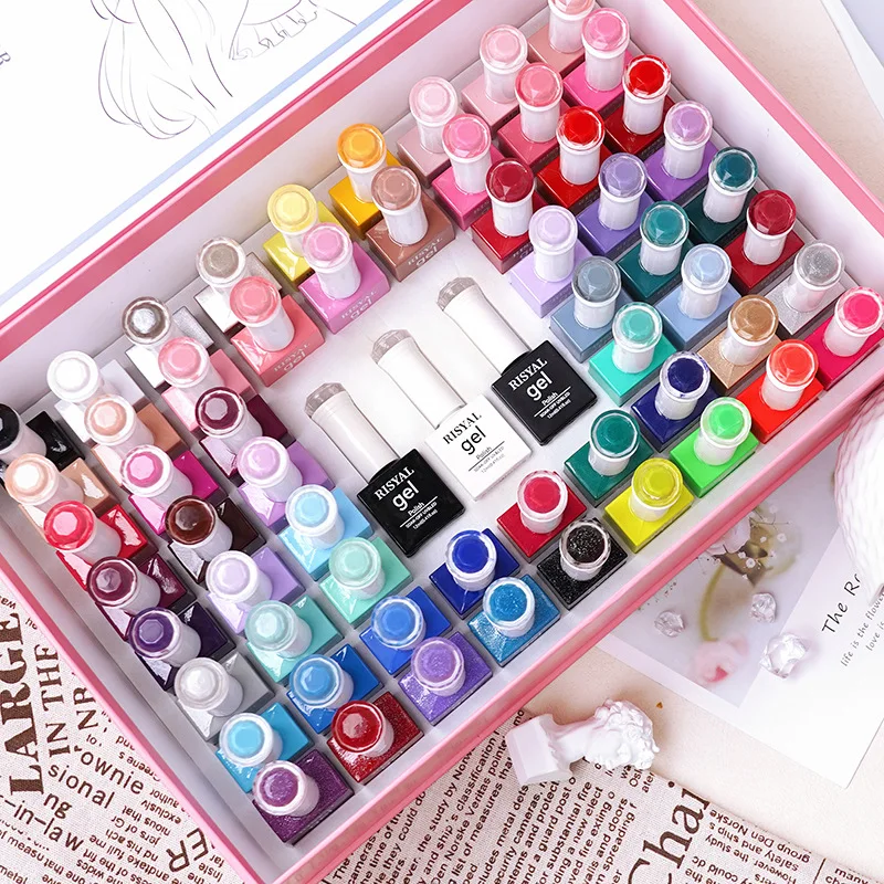 Hema Free 60pc/set Gel Nail Polish Kit For Nails Semi Permanent Soak Off Gel Polish Varnish UV Nail Set For Manicure Art Set