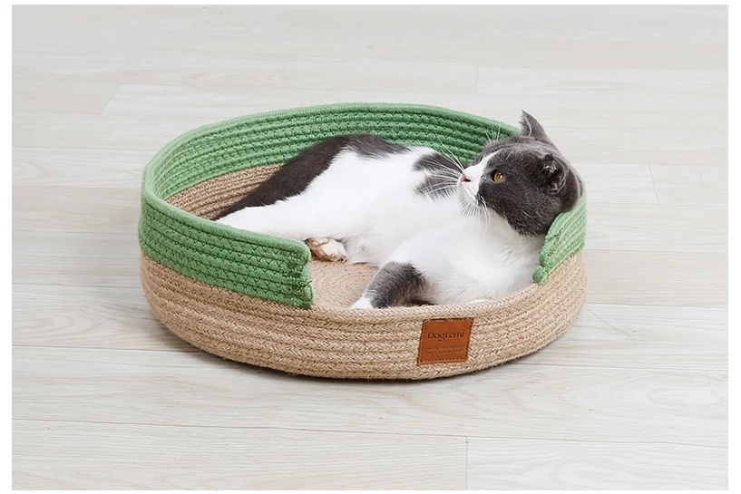 Pure Cotton Yarn Woven Pet Bed Claw Grinding Mat Cool Breathable Pet House Pet Supplies