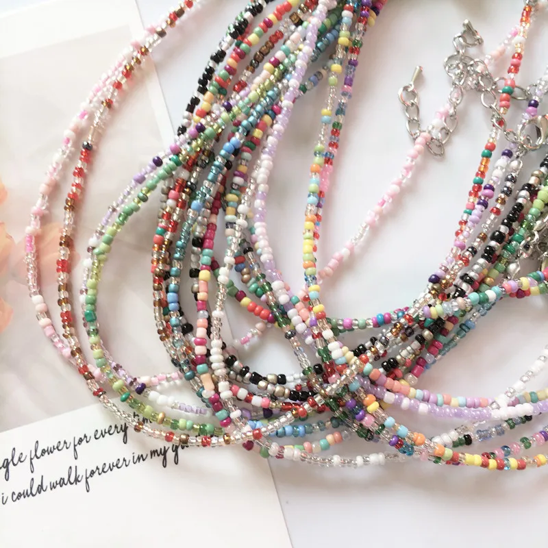 MOSSANY New Arrival Summer Turquoise Stone Necklaces Stainless Steel Gold Plated Colorful Gemstone Natural Stone Bead Necklace