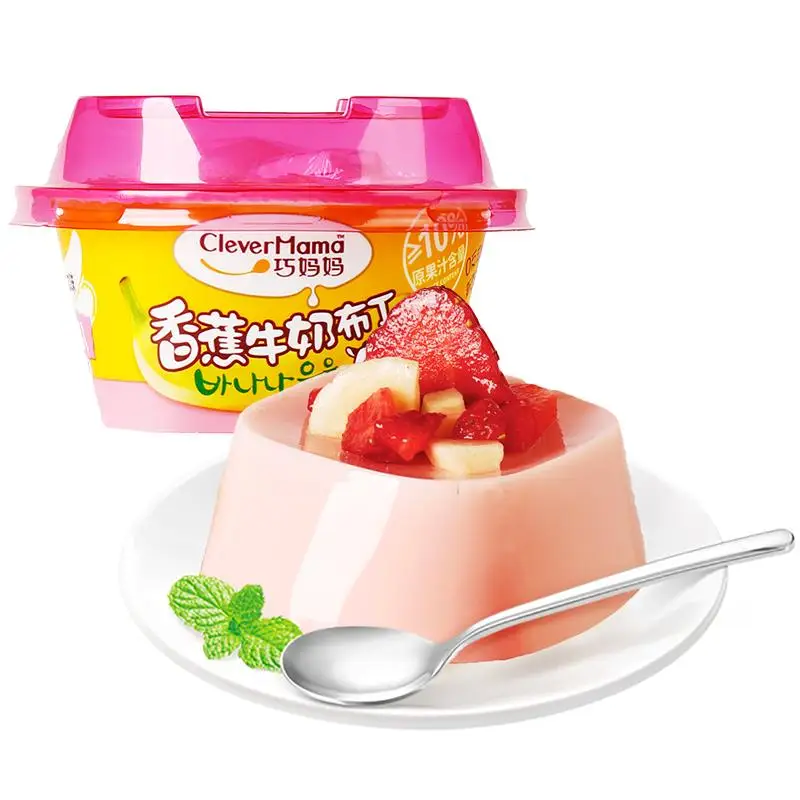 Clever Mama 70g Low Fat Zero Gelatin Wholesale Strawberry Banana Halal Fruit Konjac Jelly Pudding