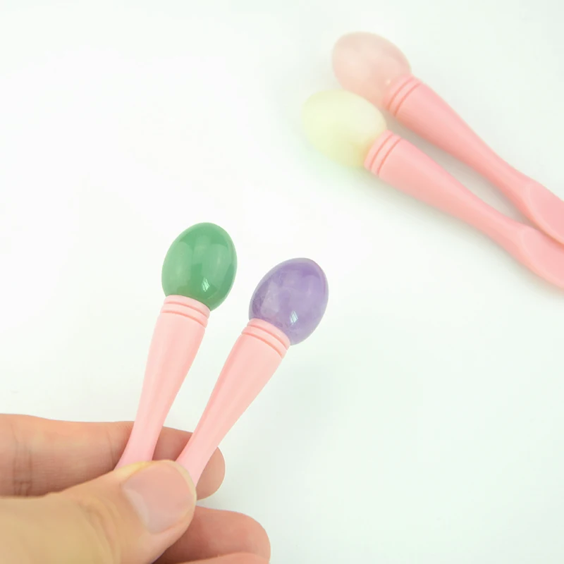 Мини нефритовый массажер, кисть, лопатка, маска, ложка, косметическая ложка для лица