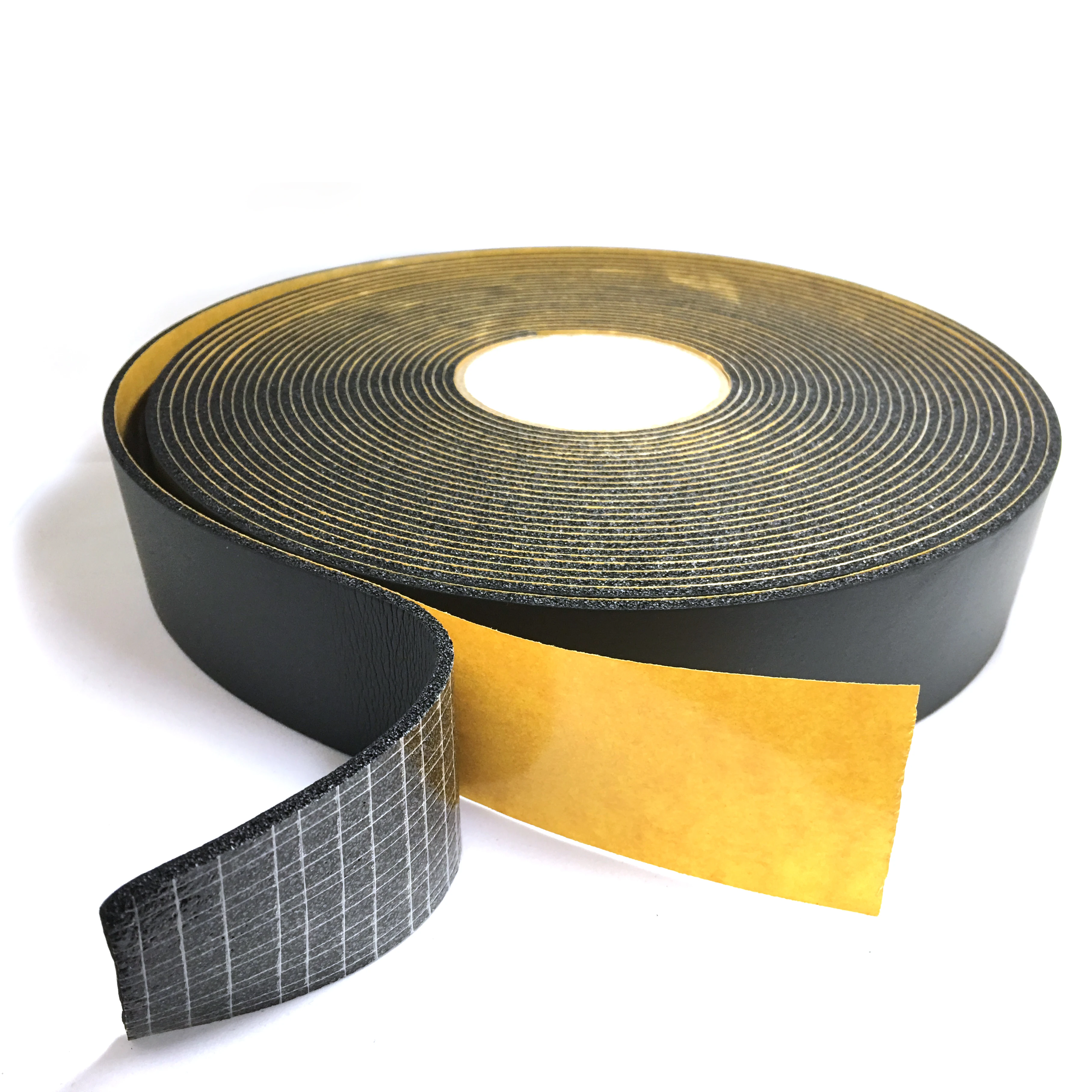 Reinforced NBR/PVC foam insulation tape rubber strip for preventing condensation on pipes
