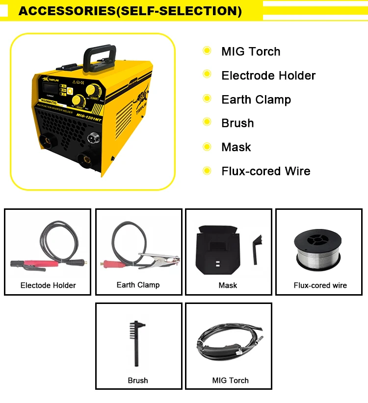Mig 120 Series 3 In 1 Flux Core welder mig Welding Machine gasless Mig Welder