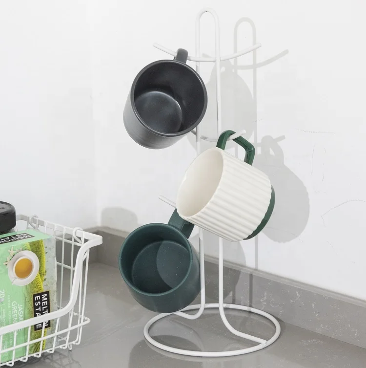 EISHO High Quality Metal Kitchen Cup Drying Rack Tree Tea Coffee Cup Organizer Mug Standing Holder