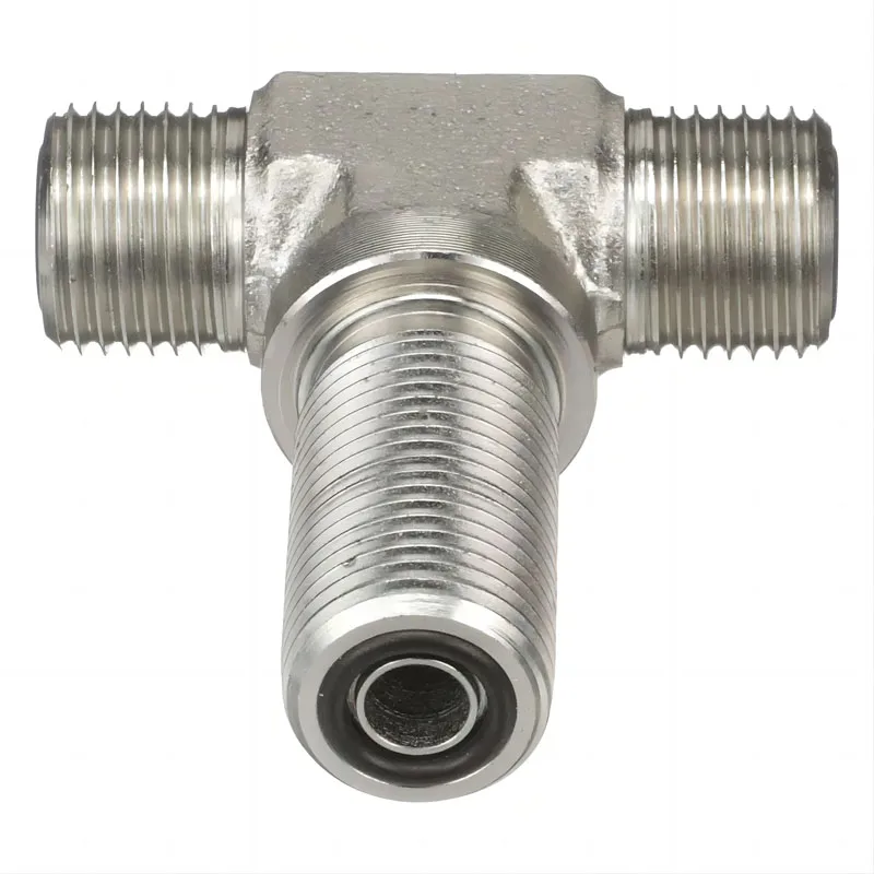 Best Price FS2703 Stainless Steel SAE O-Ring Face Seal ORFS Male Bulkhead Branch Tee Bulkhead Tee Fitting O-Ring Face Seal