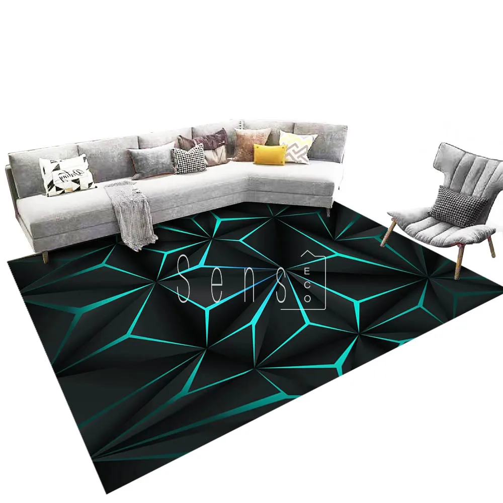 Machine Washable Modern Style Custom Area Rugs Carpet Washable Living Room Rugs Large Bedroom Center Area Rug