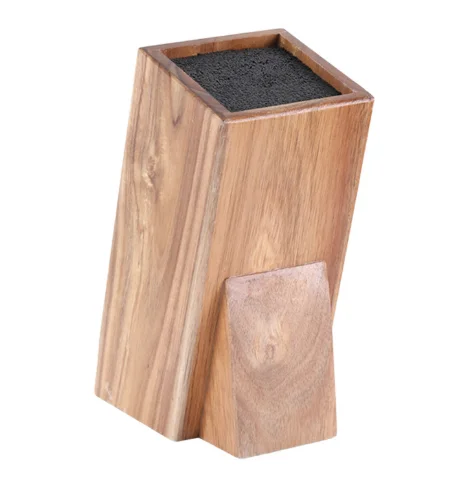  Kitchenware Acacia wood free knife holder triangle kitchen