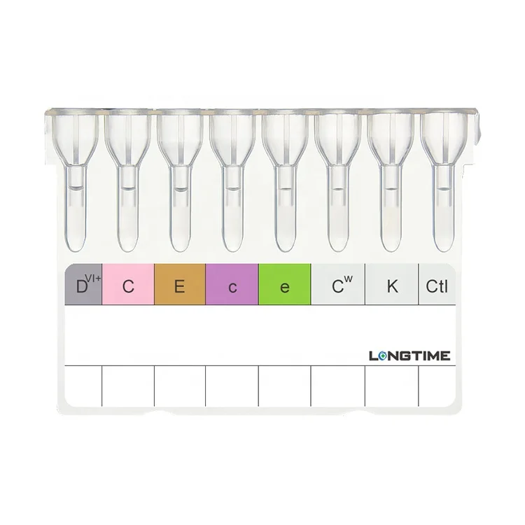 Longtime OEM Blood Type Identification Card for Human Microcolumn Gel Card