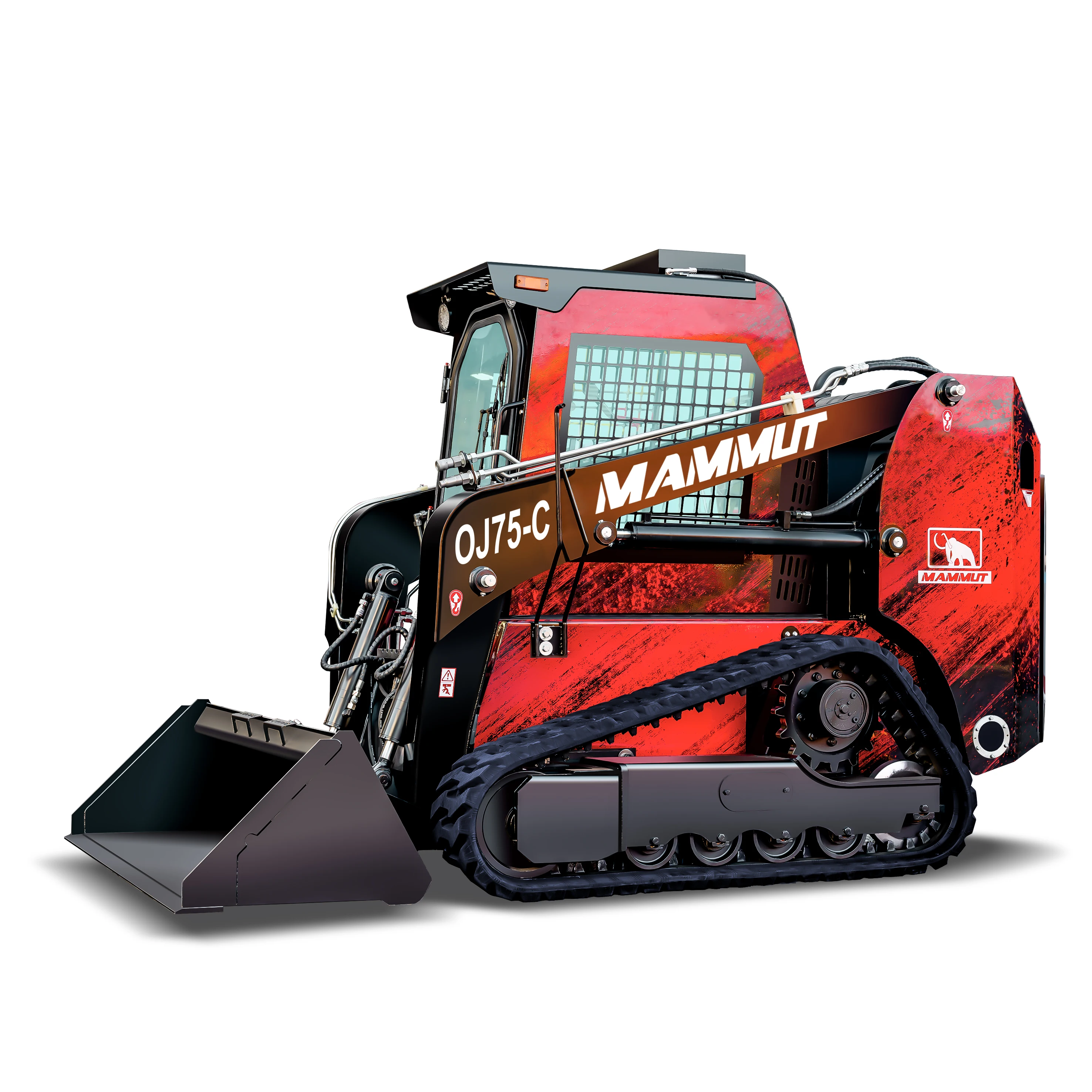 Diesel mini skid steer track loader OJ65-C OJ75-C EPA EURO 5 Emission 75HP crawler / wheel snow blower mini skid steer