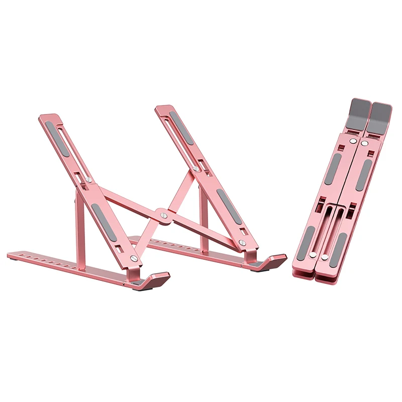 MC Oxidized rose gold aluminum alloy notebook stand foldable and portable laptop stands suit for 15.6 inch laptop