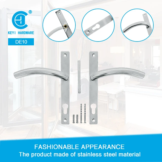 KEYI Hardware DE-10 Stainless Steel 304 Panel Door Lock Lever Door Lock Handle