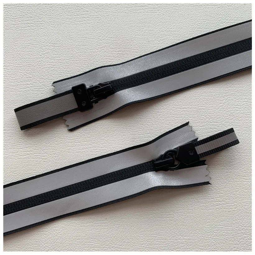 5# nylon invisible zipper colorful paste black film reflective strip clothing bags shoes and boots zipper webbing letter slider