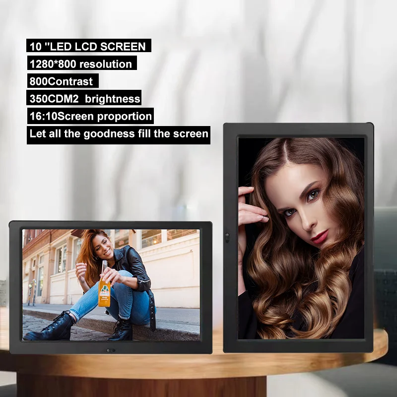 Top sale 10 inch picture digital photo frame With Alarm Clock Digital Calendar