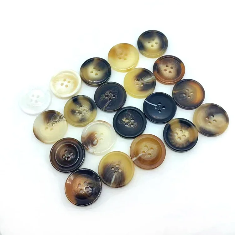 Custom buttons logo brand resin floral pattern jacket coat suits button 4 holes plastic resin buttons for clothes