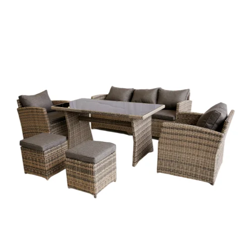 Clearance-sale multi purpose outdoor restaurant lawn recliner rattan sofa set