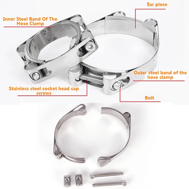 Manufacturer wholesale price double t bolt heavy duty hose slot clamps for exhaust clamps
