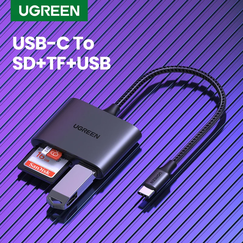  UGREEN USB Type C к SD Micro кардридер для iPad ноутбука HTPC адаптер карты