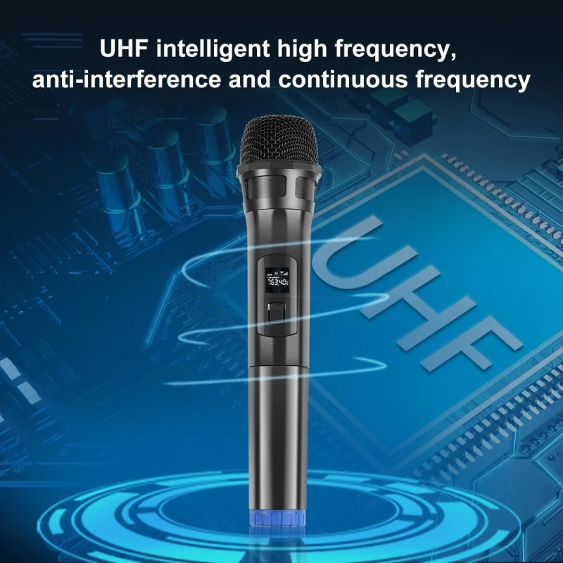 Professional PULUZ UHF Wireless Dynamic Microphone with LED Display Recording Microphone Computer Sound Card Mic