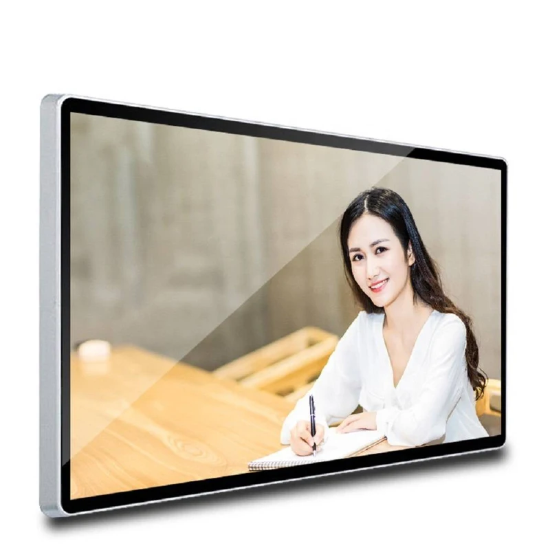 Customize Size ad playing monitor ultra thin digital signage screen wall mount lcd advertising display