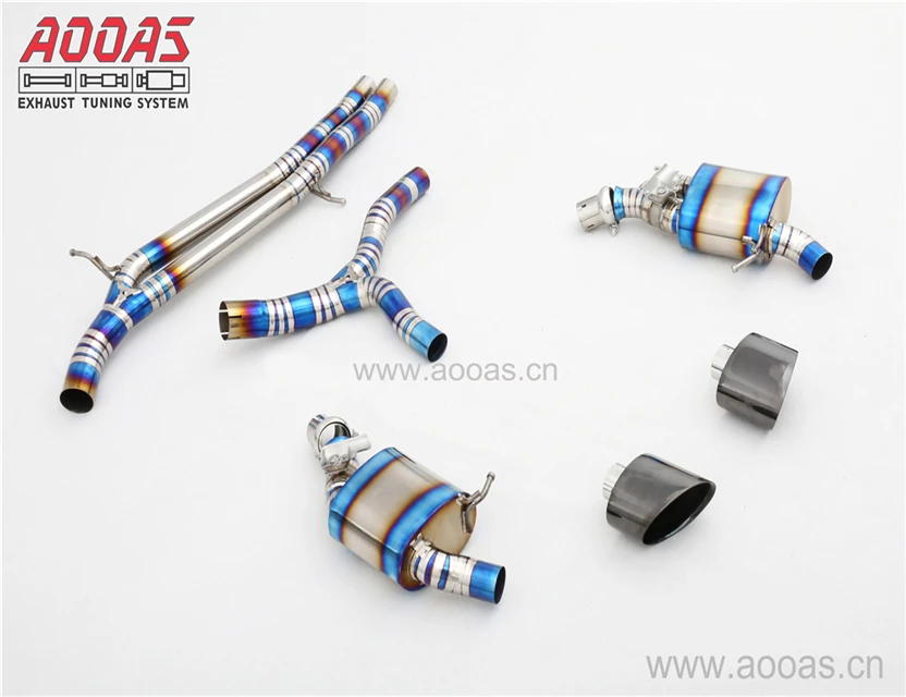 AOOAS Manufacture Titanium Exhaust Tuning Valvetronic Exhaust With RS4 Design For Audi B9 S4