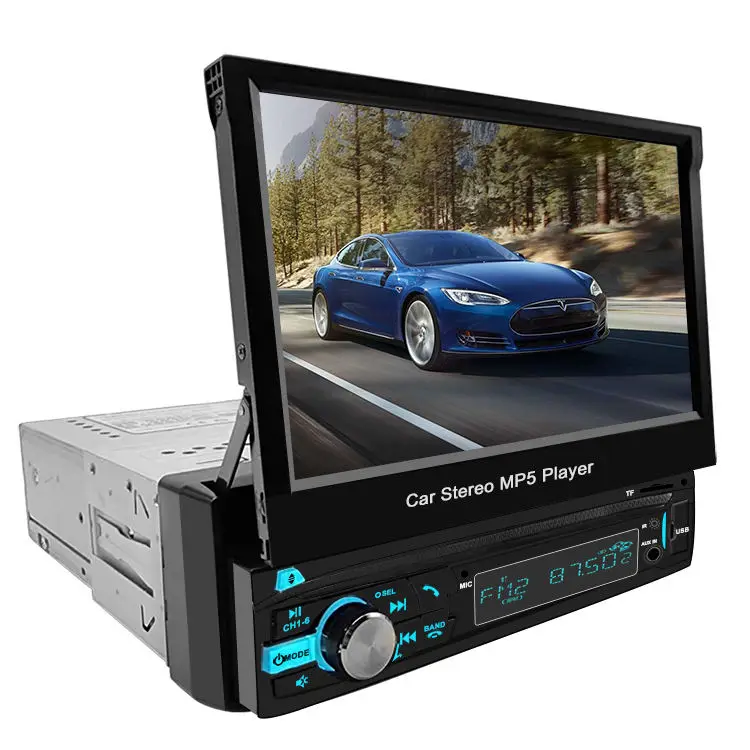 wholesale 7 Inch car digital media radio retractable touch screen display autoradio stereo mp5 video car multimedia DVD player