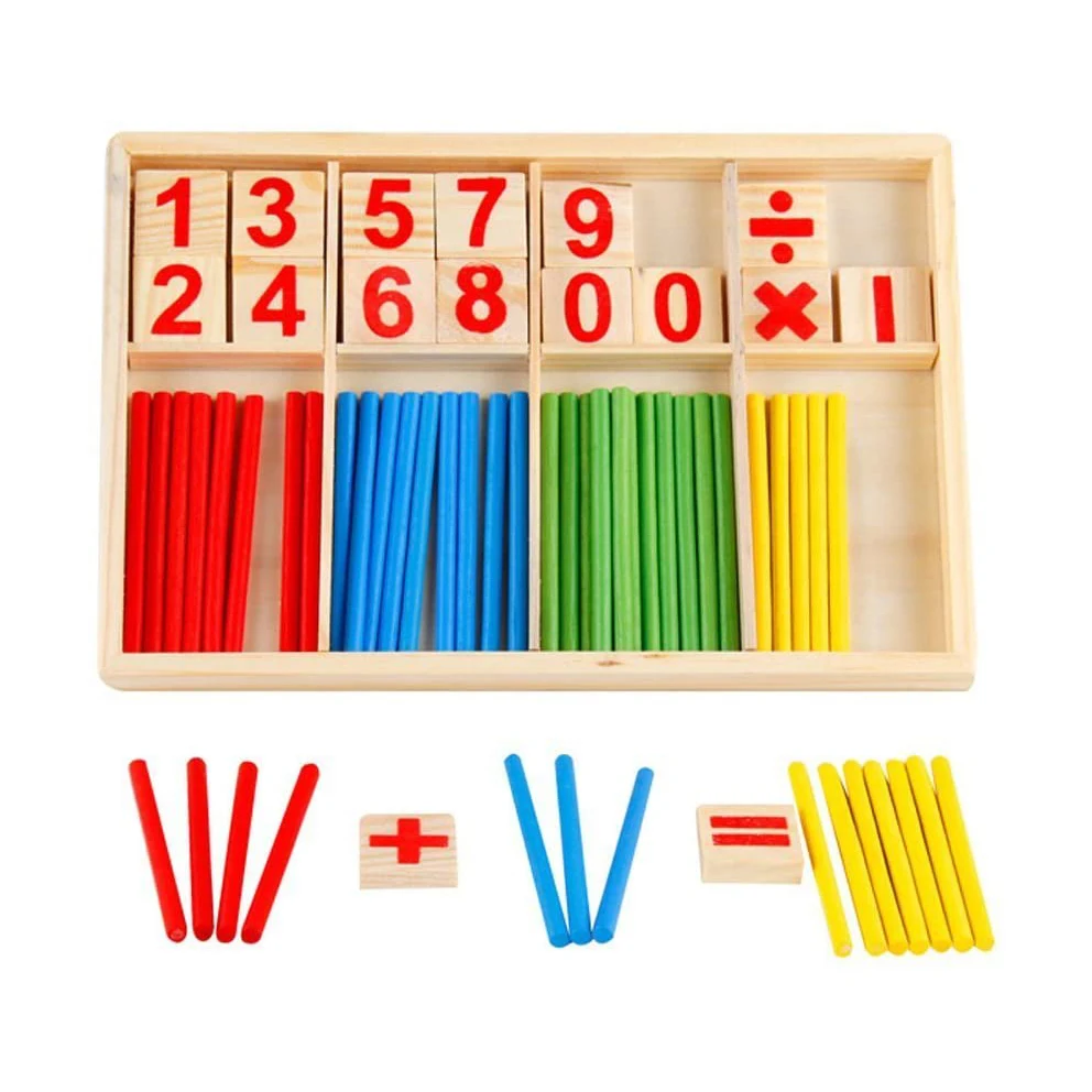 Early Learning Counting Rods Educational Toy Kids Wood Mathematics Toy Children Wooden Counting Stick Calculation Math Toys