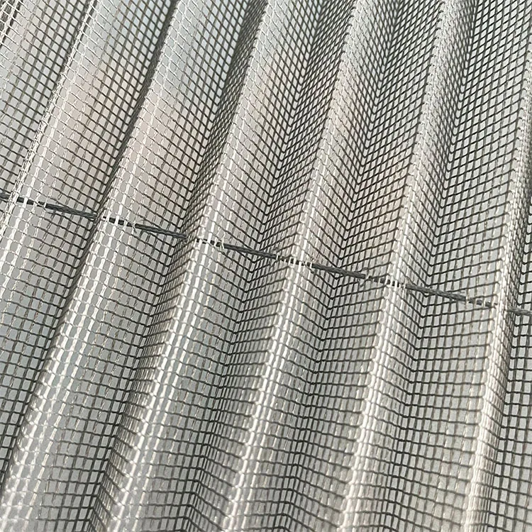 Custom Easy Install Aluminum Profile Folding Slide Security Plisse Screen Door Mosquito Insect Fly Pleated Screen Door Mesh