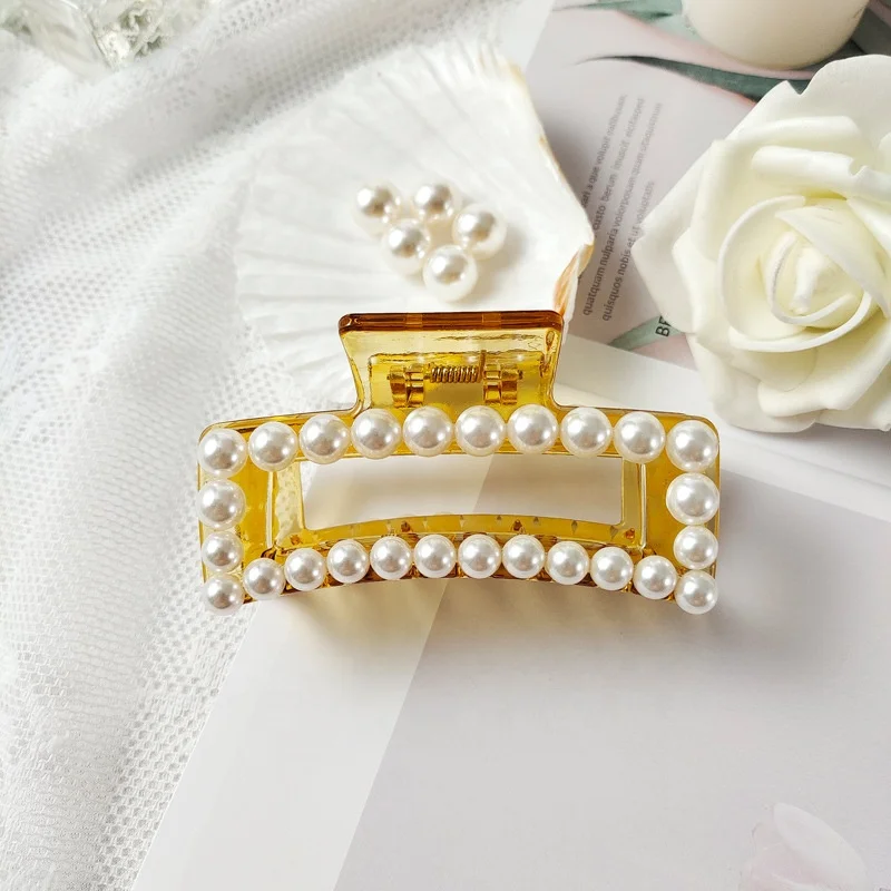 Fashion pearl transparent plastic hairpin girl accessory crown