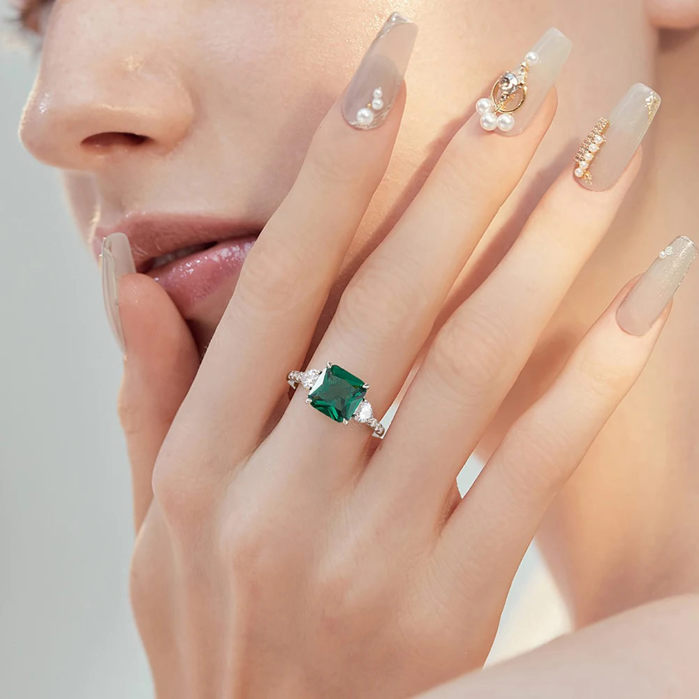 Fine Jewelry Ring Set Custom Jewelry White Gold S925 Sterling Silver With 8A/5A Zircon Diamond Ring Engagement Wedding for Women