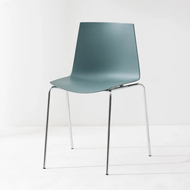 STG Modern Black Backrest Lounge Chair Plastic Library Training Chair Meeting Room Office Chair With Metal Leg