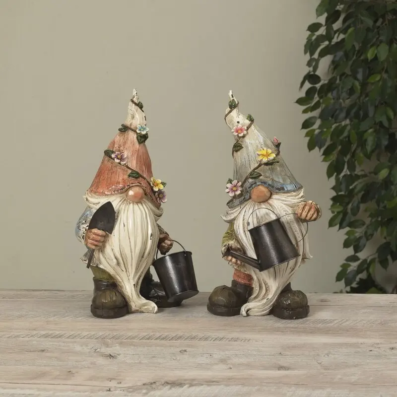 2 Pieces Resin Garden Gnome Set