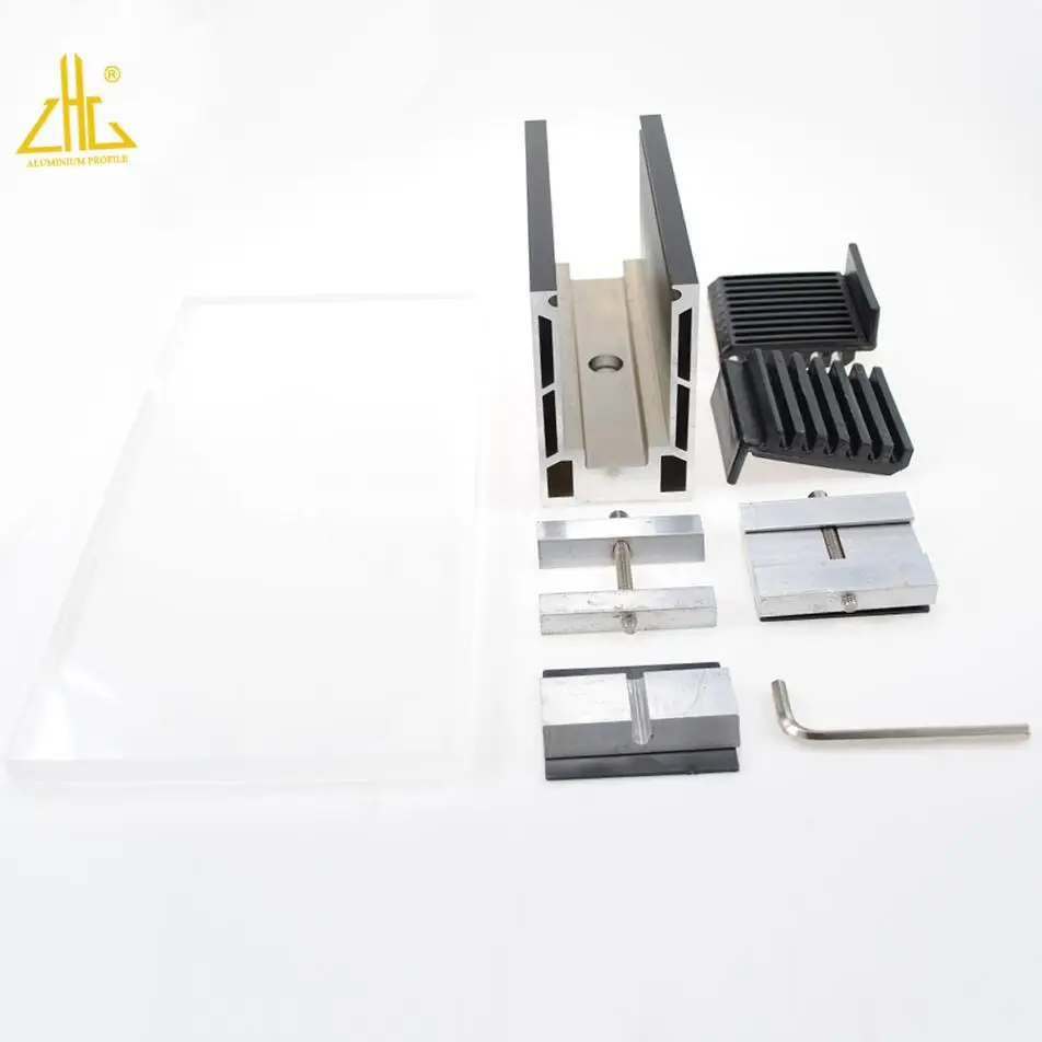 ZHONGLIAN U-slot hardware side-mounted glass railing joint aluminum clip with screw hole 4