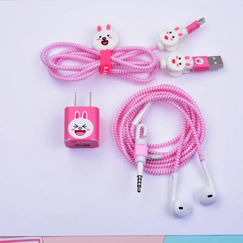 New mobile accessories lovely ribbon style cable protector/cellphone colorful USB cable protector for iPhone