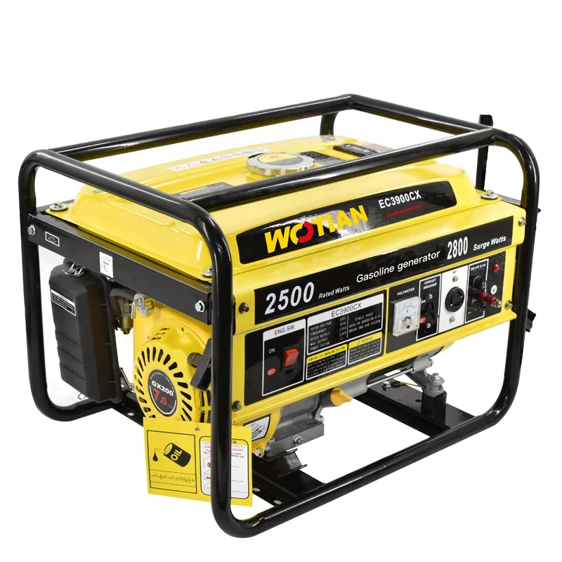 New arrival portable 2.5kw rated power 6.5hp ohv aircooled unleaded gasoline generator for camping