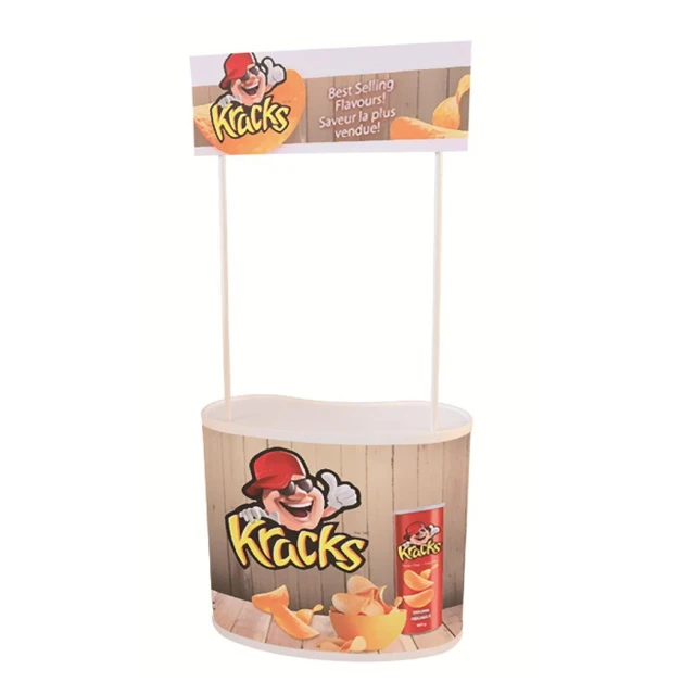 wholesale promotion counter customized ABS PP PVC plastic metal aluminum tension fabric pop up promotion table price