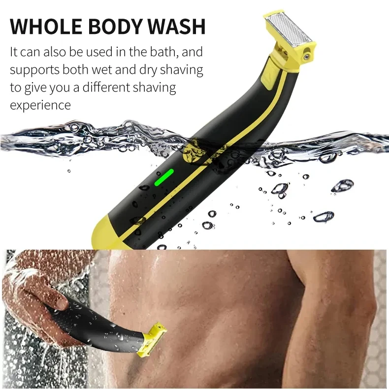 Electric Groin Hair Trimmer For Men - Pubic Hair Trimmer Body Grooming Clippers Rechargeable  Male Hygiene Razor