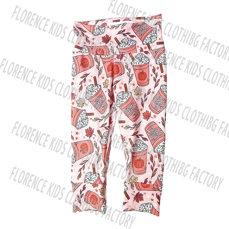 DH ODM Pantalones De Ninas Formal Autumn Style Bamboo Toddler Jogger Wide Legging Trousers Baby Girls Pants