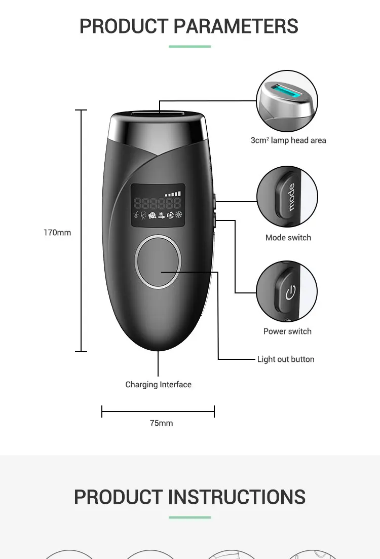 Long Lasting IPL Permanently Painless Skin Sensor&SHR Mode Ice Cooling IPL Hair Removal For Women And Men